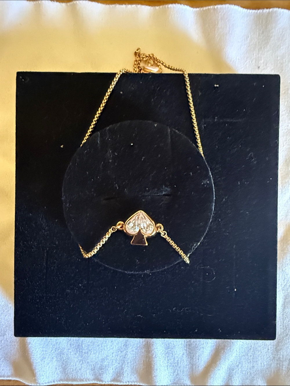 kate spade Gold-tone Spade Charm Bracelet with Crystal Inset
